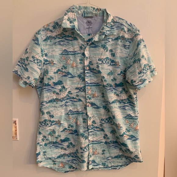 Izod Shirts Izod Saltwater Mens Hawaiian Buttondown Shirt Size Lg